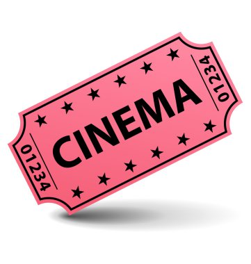 Pink cinema ticket.