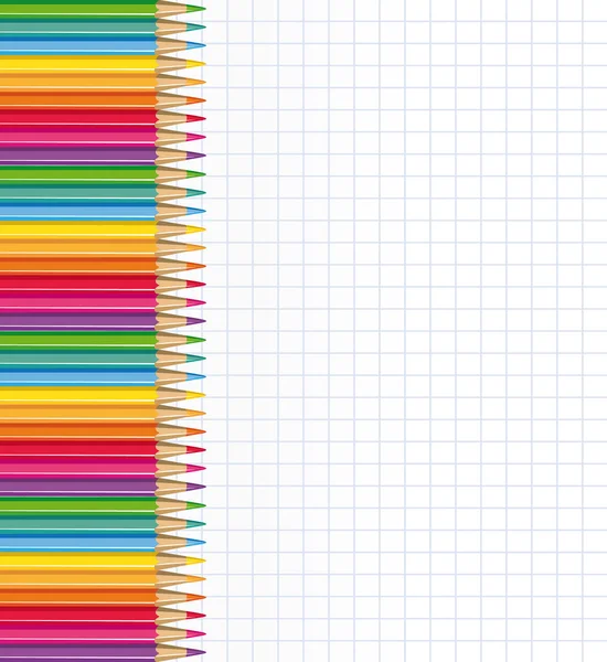 Lápis de cor em uma nota de papel . —  Vetores de Stock