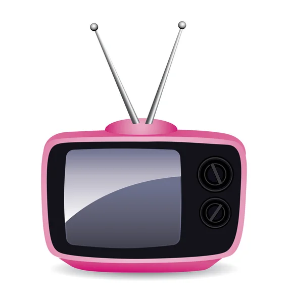 stock vector Pink retro television.