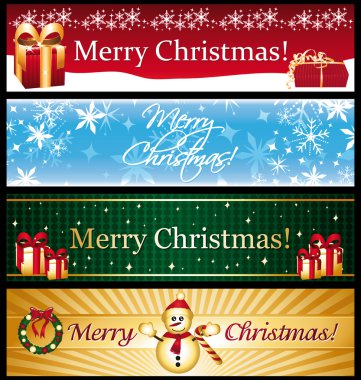 Chirtsmas greetings banners clipart