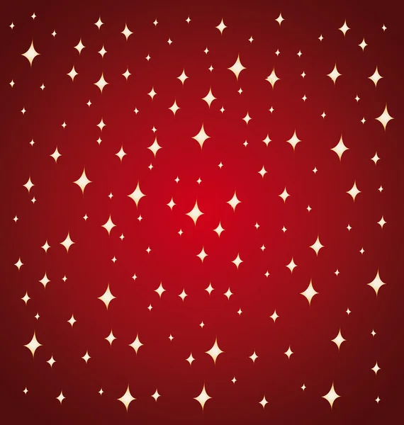 Gouden sterren op een rode feestelijke achtergrond. — Stockvector