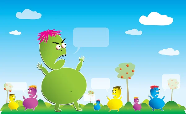 Angry Complaining Monsters — Stockvector