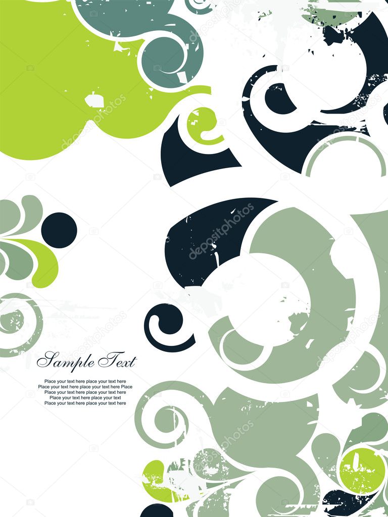Abstract grunge background with swirls