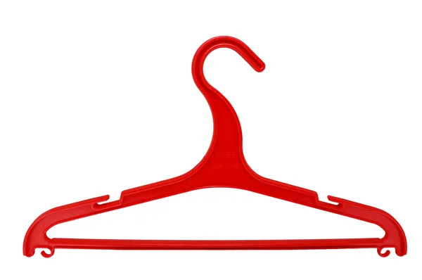 Red coathanger on white back — Stock Photo, Image