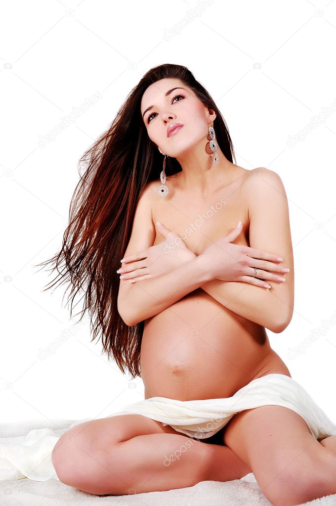 Bared pregnant girl