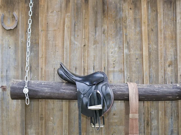 stock image Wooden scramble with metal chain