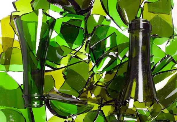 Composición de botellas rotas — Foto de Stock