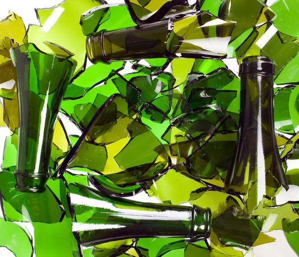 Sammansättningen av trasiga flaskor — Stockfoto