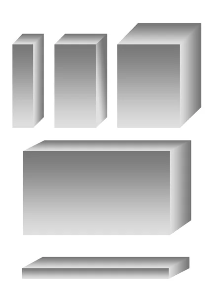 Cajas grises en varios tamaños —  Fotos de Stock
