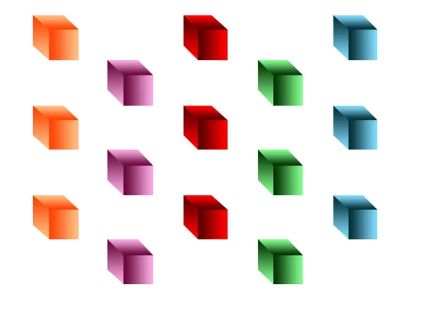Fehér háttérben színes dobozok — Stock Fotó