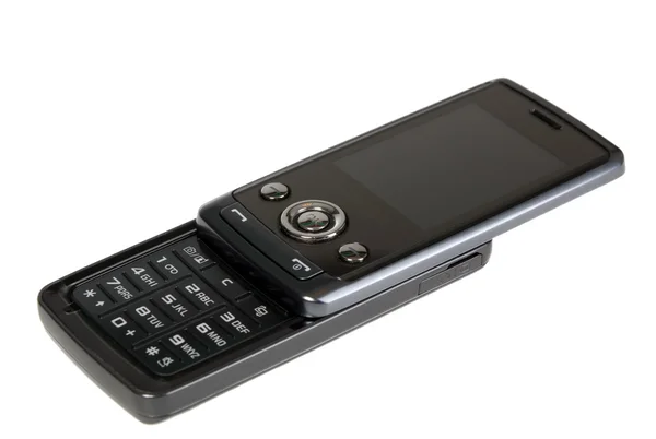 Черный современный мобильный телефон — стоковое фото