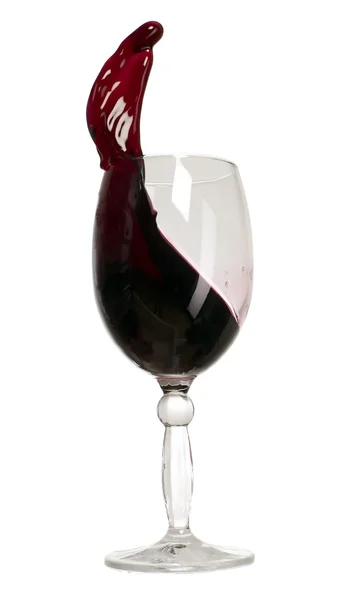 Copo de vinho com onda de bebida — Fotografia de Stock