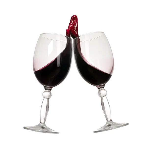 Copo de vinho com onda de bebida — Fotografia de Stock