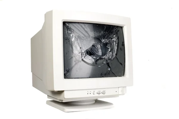 Зламаний екран комп'ютера — стокове фото
