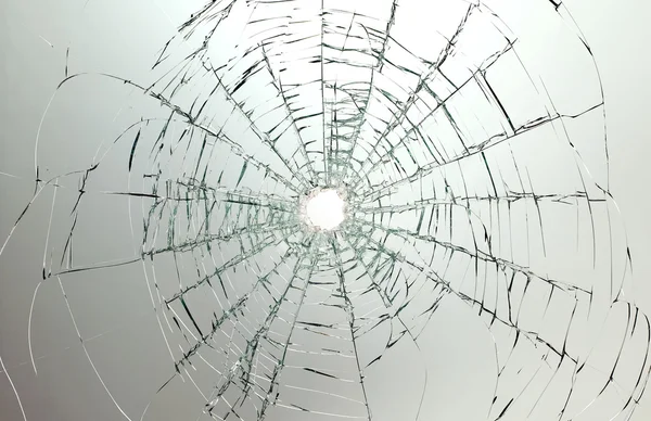Uszkodzony samochód szkło szyby przedniej — Zdjęcie stockowe