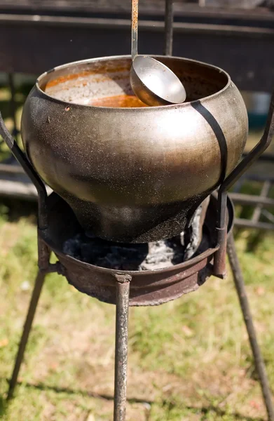 stock image Pot for cooking in nature