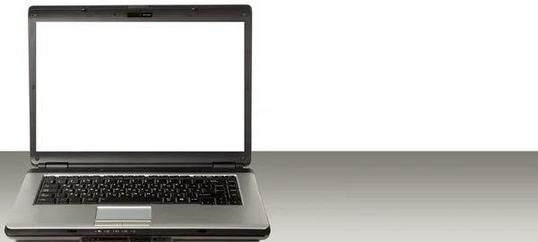 Laptop med vit skärm — Stockfoto