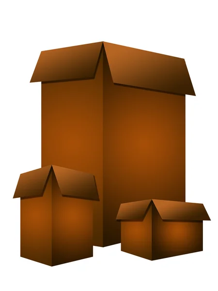 Geöffnete braune Schachteln, Industriethema — Stockfoto