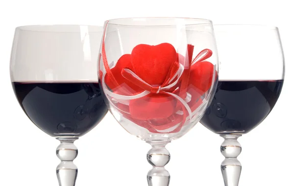Вино і серце — стокове фото