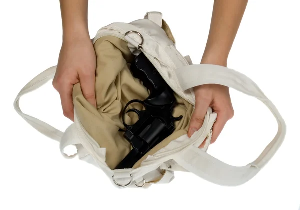 Weapon in bag — Stock Photo, Image