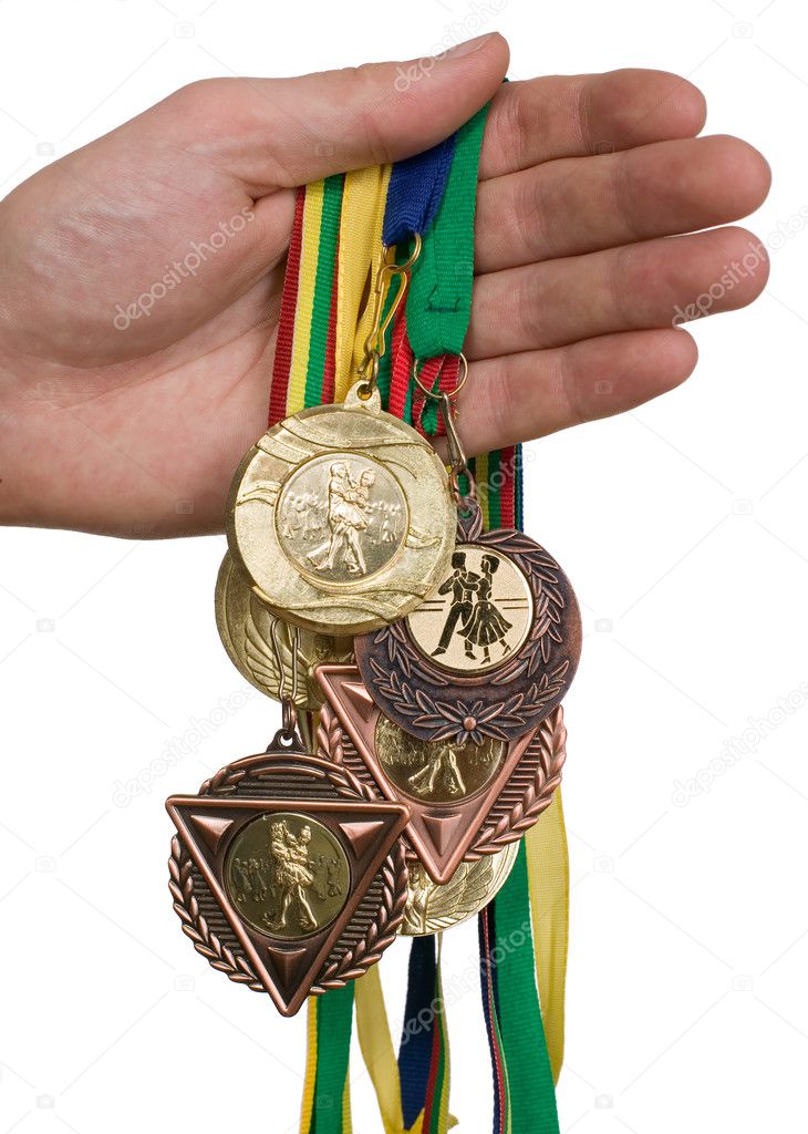 Man with colorful medals