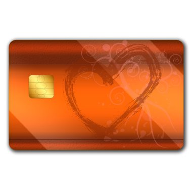 Credit card with colorful oranaments clipart