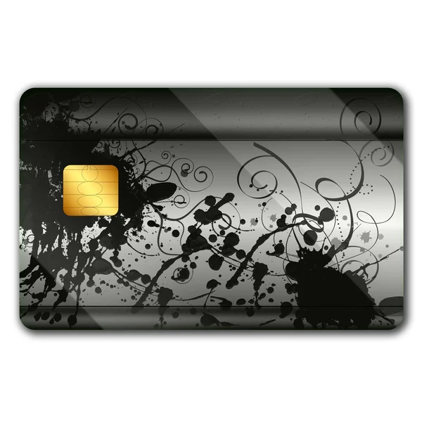 Tarjeta de crédito con coloridos oranamentos — Foto de Stock