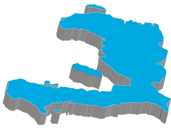 Mapa azul de Haiti — Fotografia de Stock
