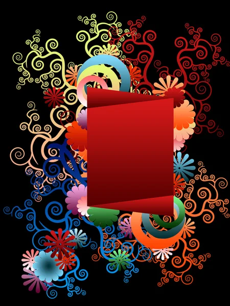 Bingkai dengan ornamen warna-warni fantastis — Stok Foto