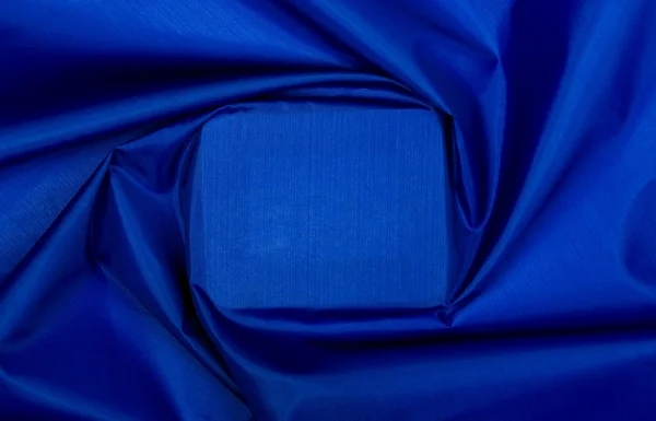 Blå textil square — Stockfoto