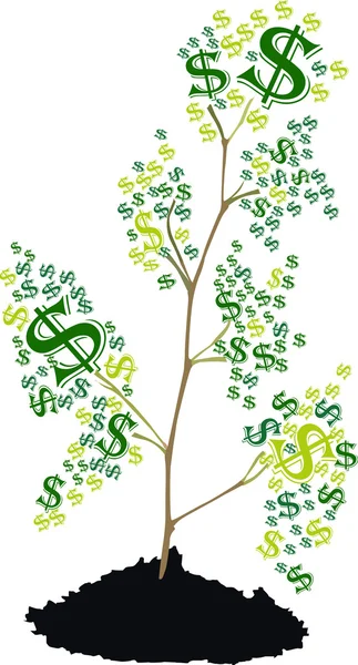 Дерево с символом доллара — стоковое фото