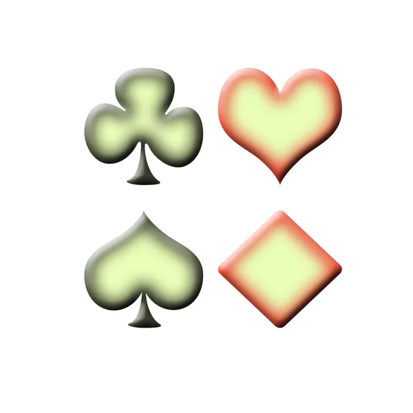 Simboluri de joc de cărți — Fotografie, imagine de stoc