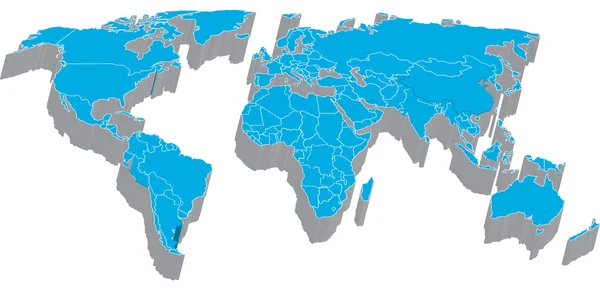 Globale kaart van de wereld — Stockfoto