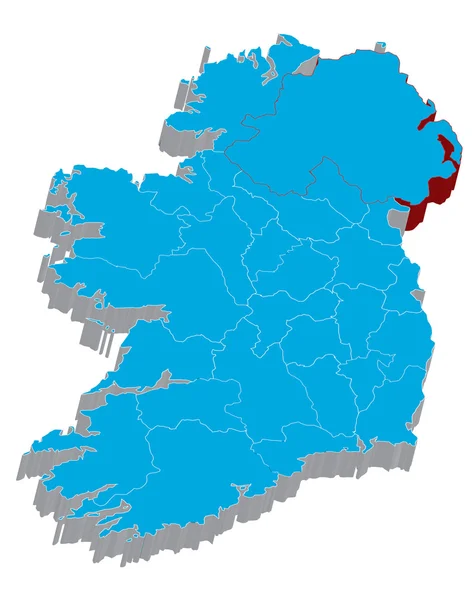 Kaart van Ierland — Stockfoto