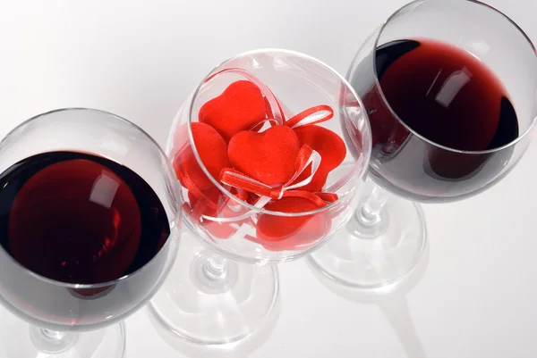 Wine and heart — Stock Photo, Image