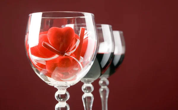 Víno a srdce — Stock fotografie