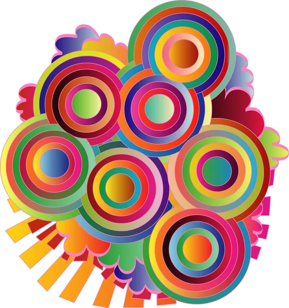 Абстрактные круги с красочными линиями — стоковое фото