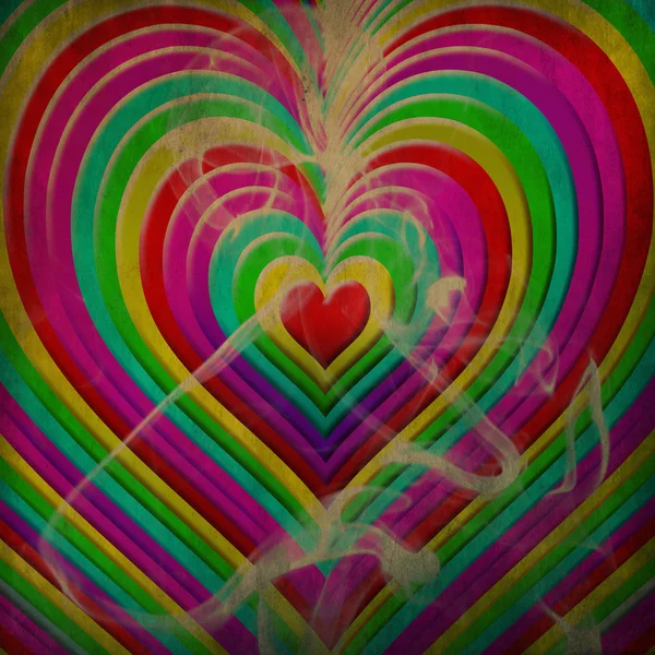 Muitas formas de coração coloridas — Fotografia de Stock