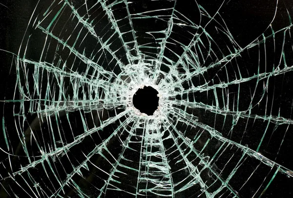 Rozbité auto sklo čelního skla — Stock fotografie