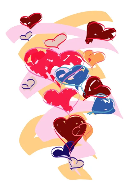 Corações em várias cores — Fotografia de Stock