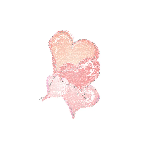 Colorful hearts on white background — Stock Photo, Image