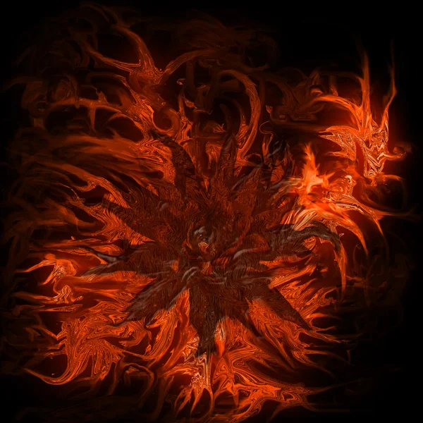 炎の中で抽象的な花 — ストック写真