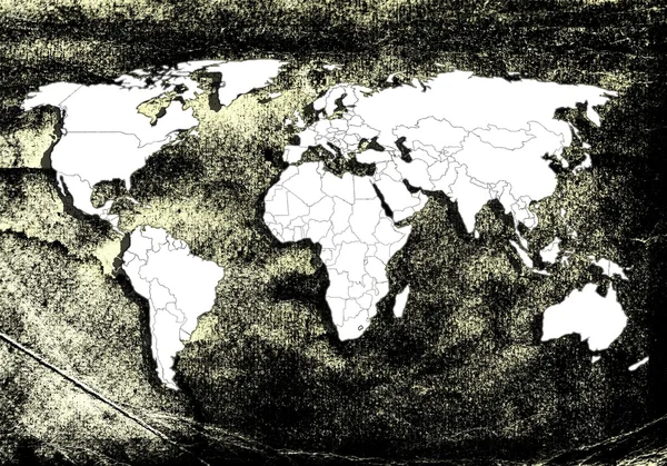 Mapa sobre fondo negro grunge — Foto de Stock