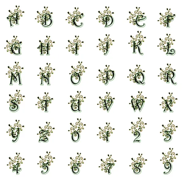 Harfler ve sayılar, çiçek — Stok fotoğraf
