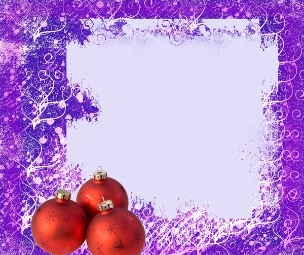 框架和圣诞树的球 — 图库照片