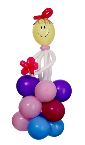 Rysunek szczęśliwy z wielu balonów — Zdjęcie stockowe