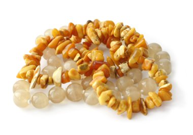 Beads of amber and onyx clipart