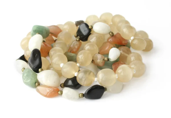 Large beads of different stones — Stock Photo, Image