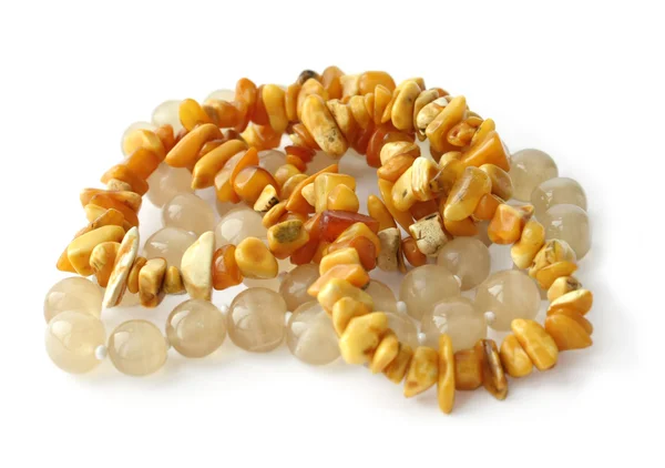 Perline di ambra e onice — Foto Stock
