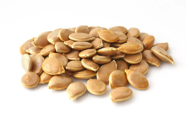 stock image Pumpkin seeds on a white background